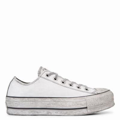 Converse Chuck Taylor All Star Leather Smoke Platform - Naisten Tennarit - Valkoinen